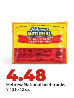 Hy-Vee Hebrew National beef franks offer