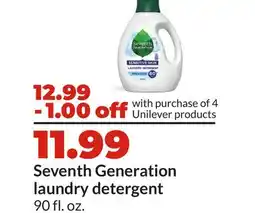 Hy-Vee Seventh Generation laundry detergent offer