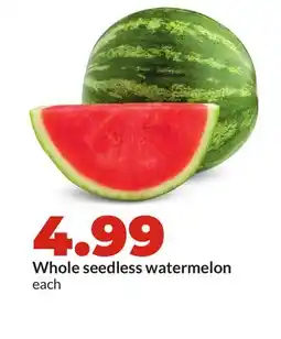 Hy-Vee Whole seedless watermelon offer