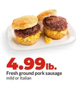 Hy-Vee Fresh ground pork sausage offer