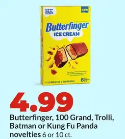 Hy-Vee Butterfinger, 100 Grand, Trolli, Batman or Kung Fu Panda novelties offer