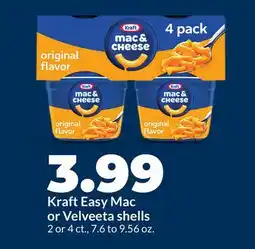 Hy-Vee Kraft Easy Mac or Velveeta shells offer
