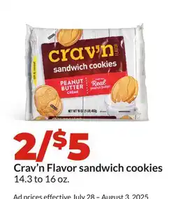 Hy-Vee Crav'n Flavor sandwich cookies offer