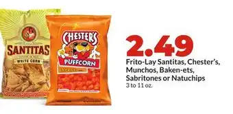 Hy-Vee Frito-Lay Santitas, Chester's, Munchos, Baken-ets, Sabritones or Natuchips offer