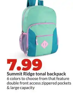 Hy-Vee Summit Ridge tonal backpack offer
