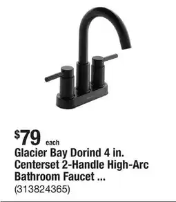 The Home Depot Glacier Bay Dorind 4 in. Centerset 2-Handle High-Arc Bathroom Faucet in Matte Black offer