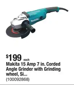 The Home Depot Makita 15 Amp 7 in. Corded Angle Grinder with Grinding wheel, Side handle and Wheel Guard offer