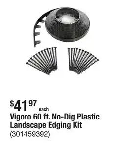 The Home Depot Vigoro 60 ft. No-Dig Plastic Landscape Edging Kit offer