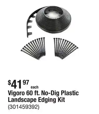 The Home Depot Vigoro 60 ft. No-Dig Plastic Landscape Edging Kit offer