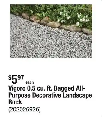 The Home Depot Vigoro 0.5 cu. ft. Bagged All-Purpose Decorative Landscape Rock offer