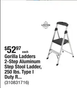 The Home Depot Gorilla Ladders 2-Step Aluminum Step Stool Ladder, 250 lbs. Type I Duty Rating (8ft. Reach Height) offer