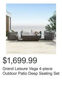 Costco Grand Leisure Vega 4-piece Outdoor Patio Deep Seating Set offer
