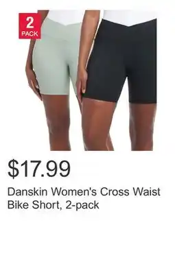 Costco Danskin Women's Cross Waist Bike Short, 2-pack offer
