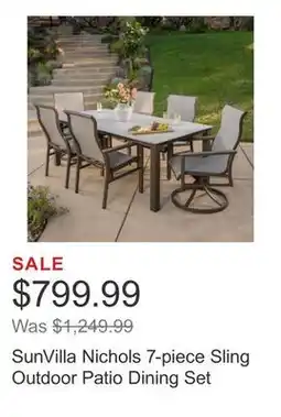 Costco SunVilla Nichols 7-piece Sling Outdoor Patio Dining Set offer