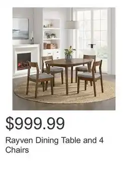 Costco Rayven Dining Table and 4 Chairs offer
