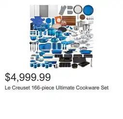 Costco Le Creuset 166-piece Ultimate Cookware Set offer