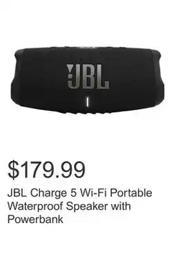 Costco JBL Charge 5 Wi-Fi Portable Waterproof Speaker with Powerbank offer