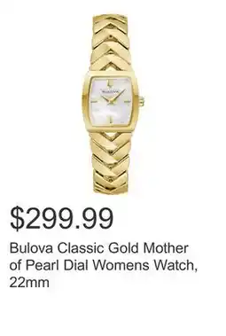Costco Bulova Classic Gold Mother of Pearl Dial Womens Watch, 22mm offer