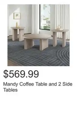 Costco Mandy Coffee Table and 2 Side Tables offer