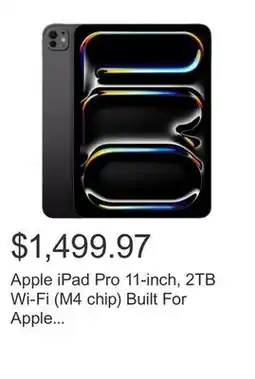 Costco Apple iPad Pro 11-inch, 2TB Wi-Fi (M4 chip) Built For Apple Intelligence offer