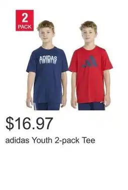 Costco adidas Youth 2-pack Tee offer