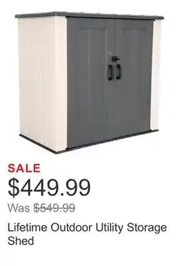 Costco Lifetime Outdoor Utility Storage Shed offer