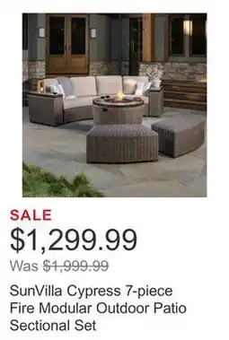 Costco SunVilla Cypress 7-piece Fire Modular Outdoor Patio Sectional Set offer