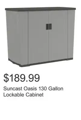 Costco Suncast Oasis 130 Gallon Lockable Cabinet offer
