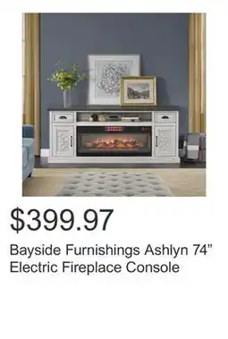 Costco Bayside Furnishings Ashlyn 74 Electric Fireplace Console offer