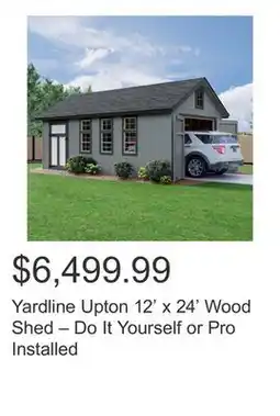 Costco Yardline Upton 12' x 24' Wood Shed – Do It Yourself or Pro Installed offer
