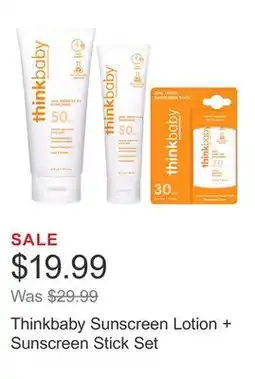Costco Thinkbaby Sunscreen Lotion + Sunscreen Stick Set offer