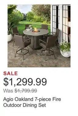 Costco Agio Oakland 7-piece Fire Outdoor Dining Set offer