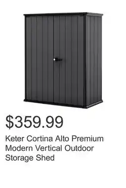 Costco Keter Cortina Alto Premium Modern Vertical Outdoor Storage Shed offer