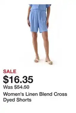 Belk Women's Linen Blend Cross Dyed Shorts offer