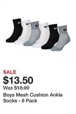 Belk Boys Mesh Cushion Ankle Socks - 6 Pack offer
