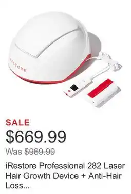 Costco iRestore Professional 282 Laser Hair Growth Device + Anti-Hair Loss Serum offer