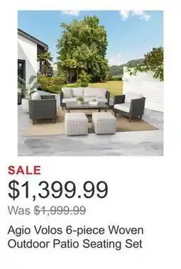 Costco Agio Volos 6-piece Woven Outdoor Patio Seating Set offer