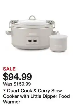 Belk 7 Quart Cook & Carry Slow Cooker with Little Dipper Food Warmer offer