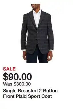 Belk Single Breasted 2 Button Front Plaid Sport Coat offer