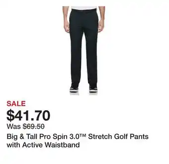 Belk Big & Tall Pro Spin 3.0 Stretch Golf Pants with Active Waistband offer