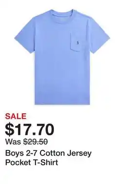 Belk Boys 2-7 Cotton Jersey Pocket T-Shirt offer