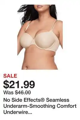 Belk No Side Effects Seamless Underarm-Smoothing Comfort Underwire Lightly Lined T-Shirt Bra RA3061A offer