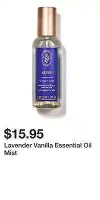 Bath & Body Works Lavender Vanilla Essential Oil Mist offer
