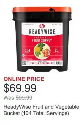 Costco ReadyWise Fruit and Vegetable Bucket (104 Total Servings) offer
