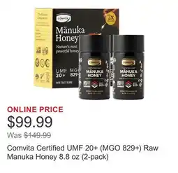 Costco Comvita Certified UMF 20+ (MGO 829+) Raw Manuka Honey 8.8 oz (2-pack) offer