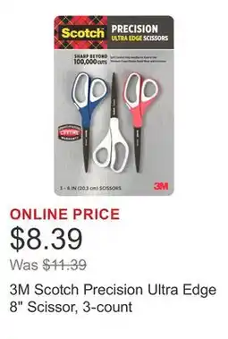 Costco 3M Scotch Precision Ultra Edge 8 Scissor, 3-count offer