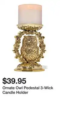 Bath & Body Works Ornate Owl Pedestal 3-Wick Candle Holder offer