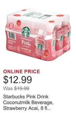 Costco Starbucks Pink Drink Coconutmilk Beverage, Strawberry Acai, 8 fl oz, 12-count offer