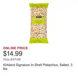 Costco Kirkland Signature In-Shell Pistachios, Salted, 3 lbs offer
