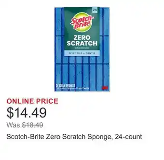 Costco Scotch-Brite Zero Scratch Sponge, 24-count offer